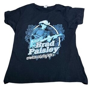 Band Tee Brad Paisley American Saturday Night Tour Fitted Tee Women's S‎ Black